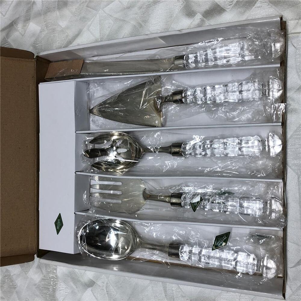 Shannon Crystal Versailles Five Pieces Crystal Handled Serving Set